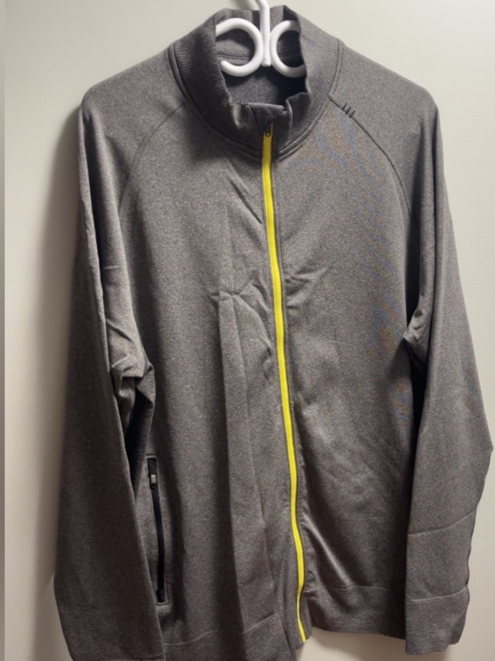 lululemon athletica Men's Gray Jacket with Yellow Zip